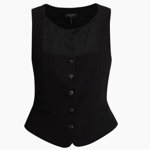 Rag & Bone Mariana Black Crepe Vest